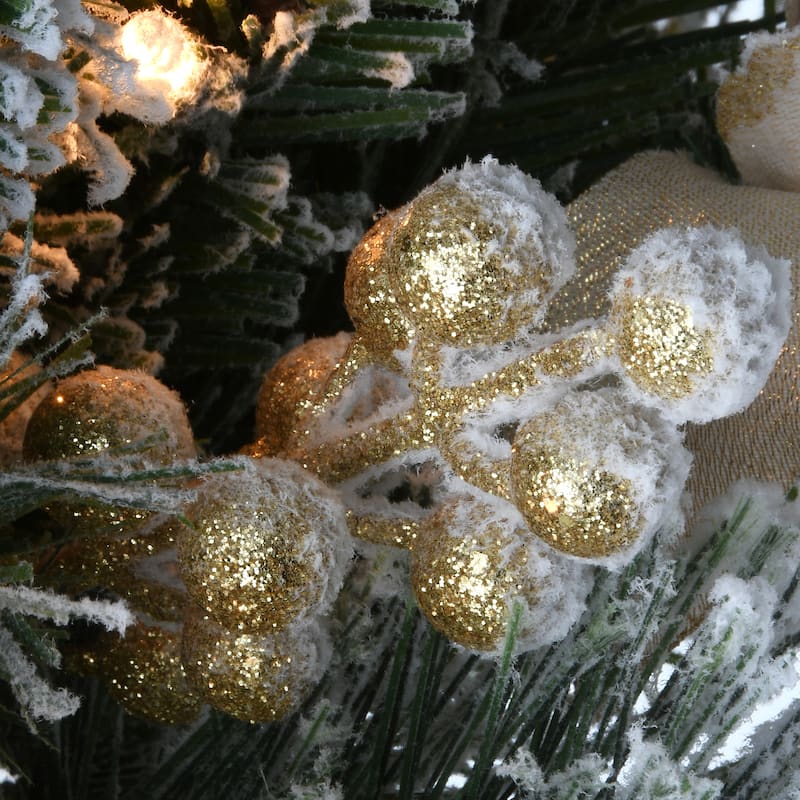 9 ft. Frosted Fir Garland with Clear Lights - Green
