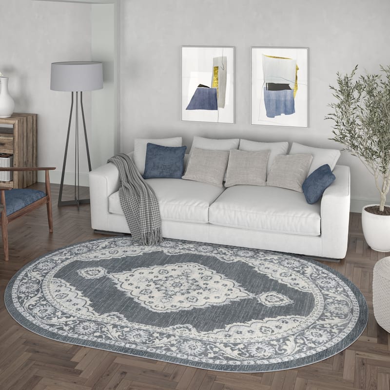 Carrington Shabby Chic Medallion Indoor Area Rug