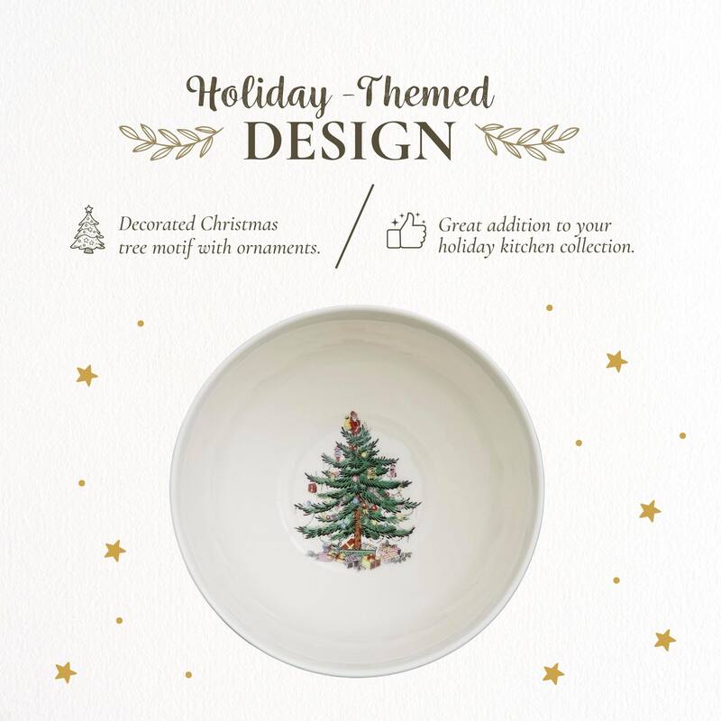 Spode Christmas Tree Polka Dot Rice Bowl Soup Bowls