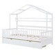 preview thumbnail 16 of 31, Wooden Twin Size House Bed with 2 Drawers,Kids Bed with Storage Shelf, Gray
