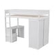 preview thumbnail 30 of 34, Elegant Wood Twin Size Loft Bed with Wardrobes and 2-Drawer Desk with Cabinet, Sturdy Construction & Safety Guaranteed, Gray
