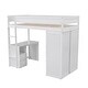 preview thumbnail 28 of 32, Wood Twin Size Loft Bed with Wardrobes, 2-Drawer Desk and Cabinet