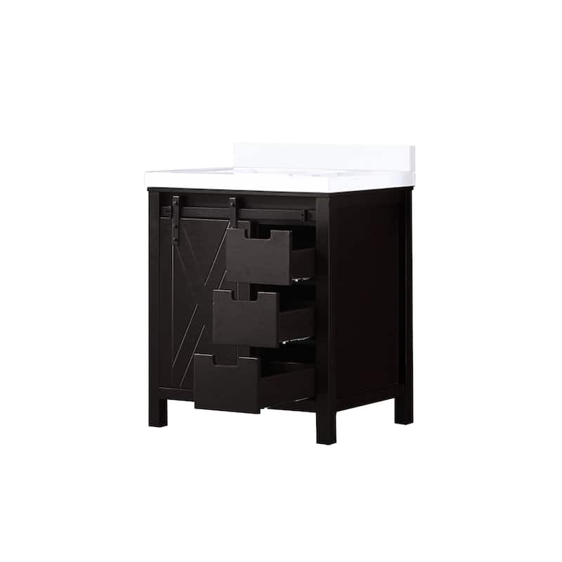 Marsyas 30 in W x 22 in D Brown Bath Vanity and Cultured Marble Countertop