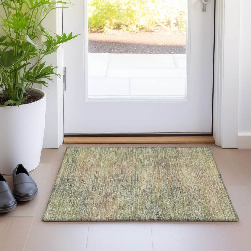 Machine Washable Indoor/ Outdoor Chantille Solid Ombre Rug