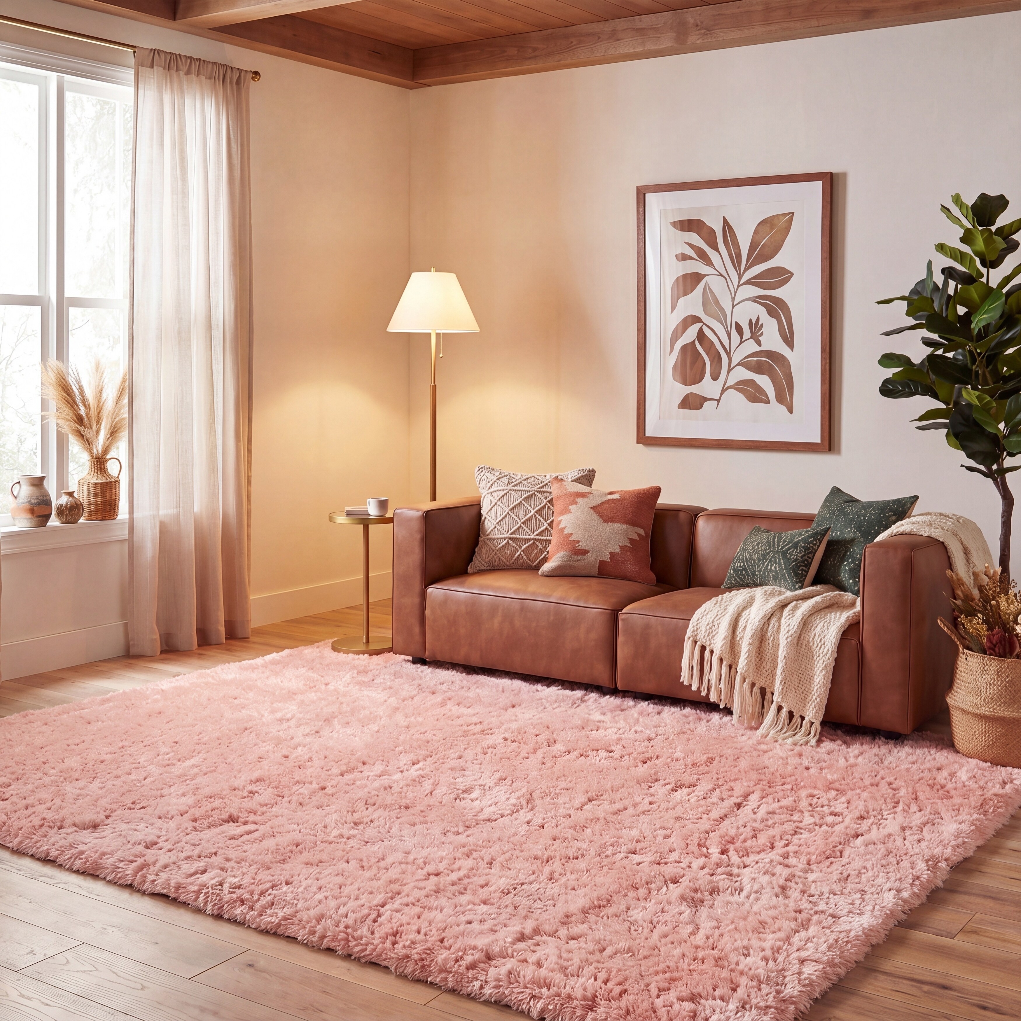 SAFAVIEH Handmade Vukosava Shag Guenevere 3-inch Extra Thick Rug