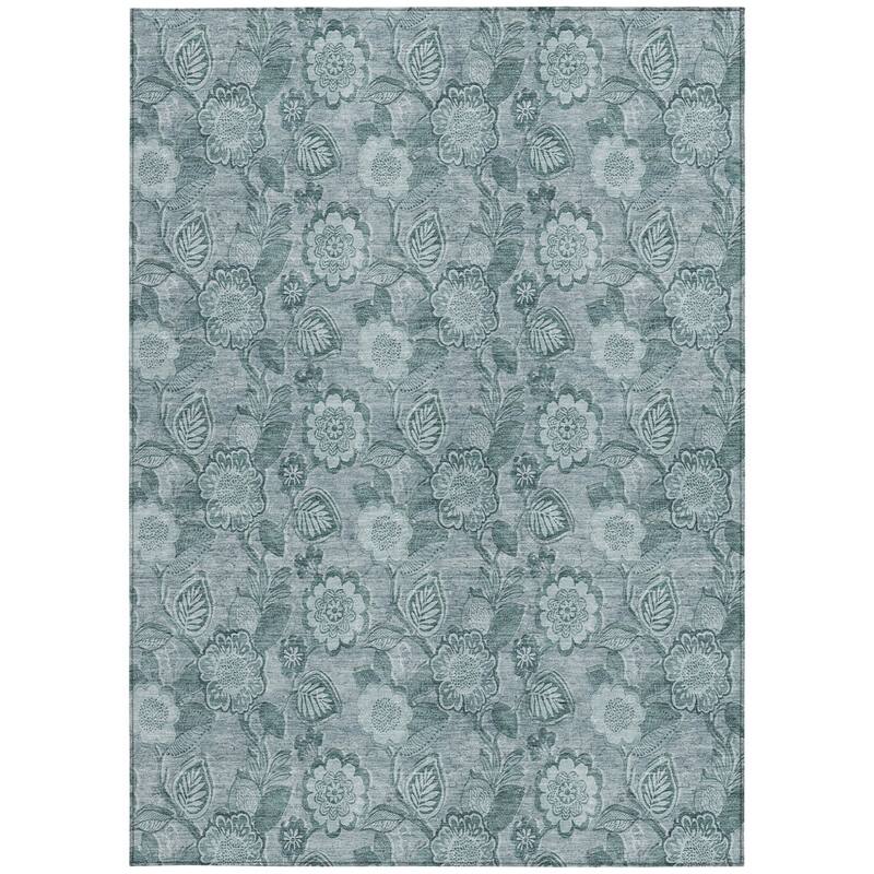 HomeRoots Floral Transitional Rectangle Outdoor Rug