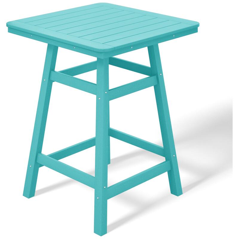 Laguna Hdpe All Weather Outdoor Patio 30" Square Counter Bistro Table - Turquoise