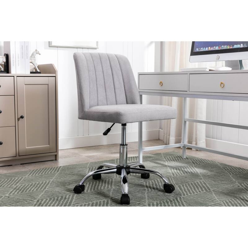 Porthos Home Nisa Fabric Armless Office Chair with Chrome Base