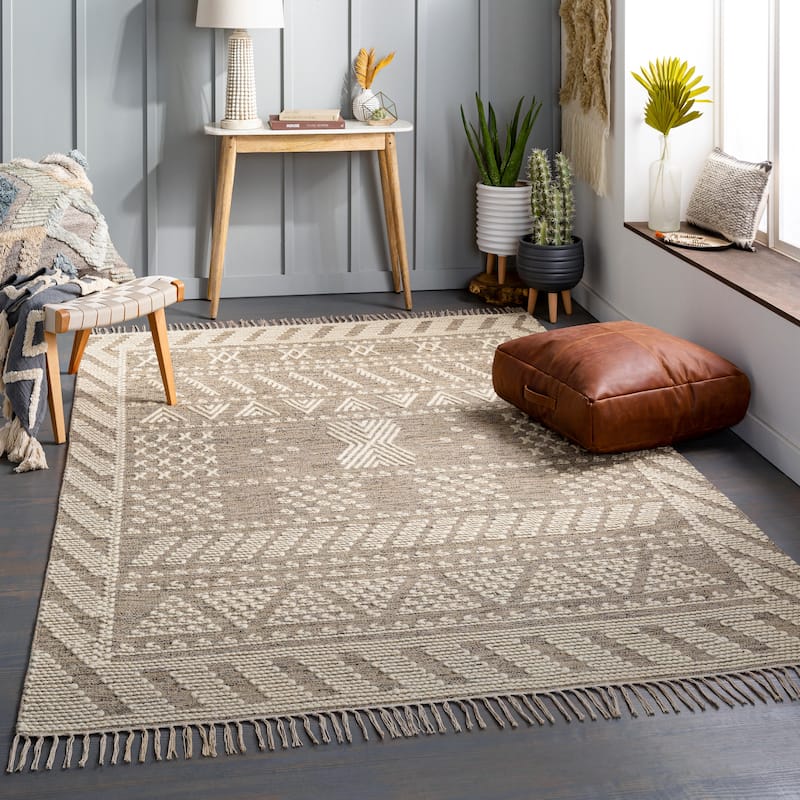 Artistic Weavers Myrto Handmade Bohemian Geometric Area Rug - 3' x 5' - Beige/Taupe