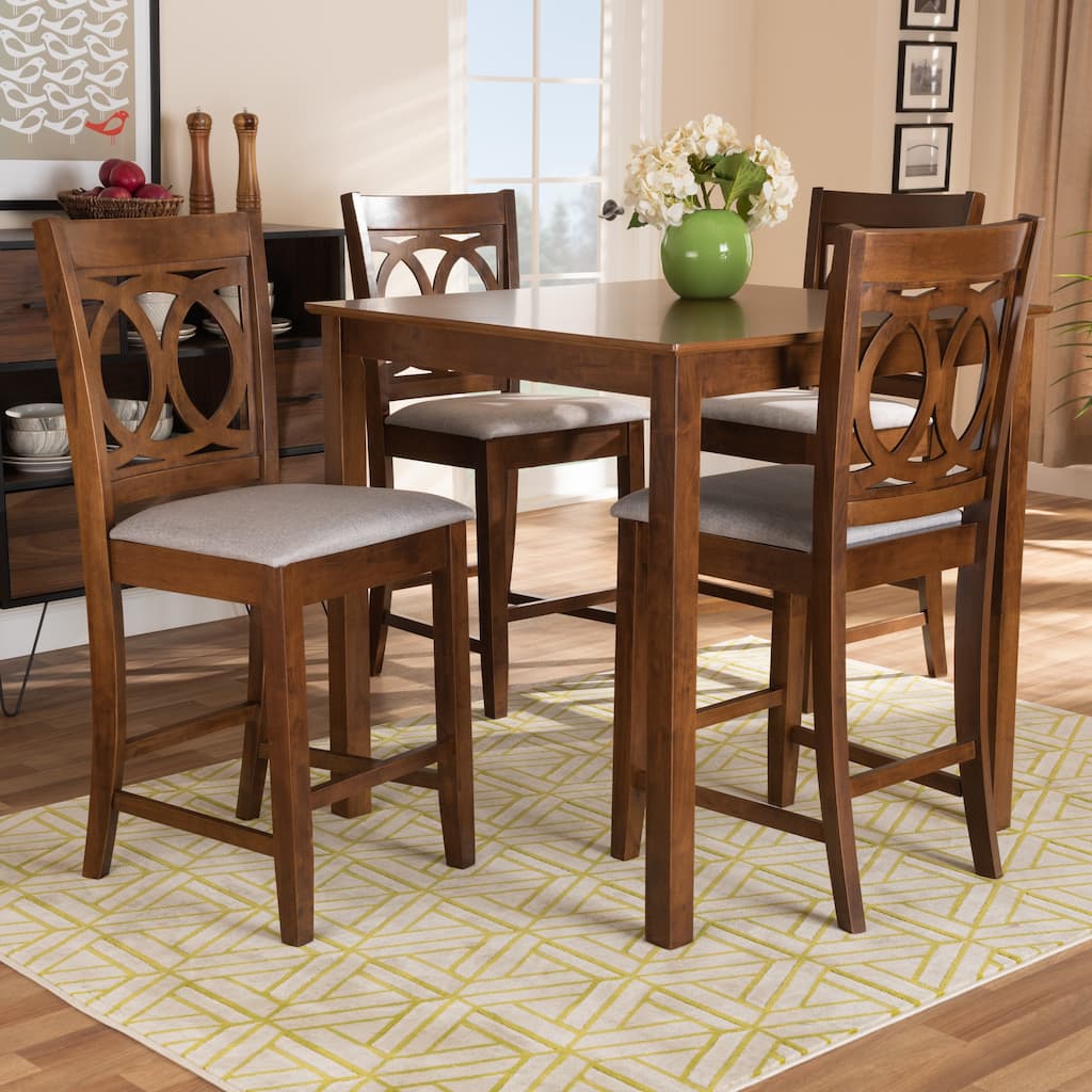 Lenoir Modern and Contemporary 5-Piece Wood Pub Set