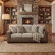 preview thumbnail 6 of 18, Roundhill Furniture Marvella 3-Piece Living Room Set, Chocolate Faux Leather and Curly Shearling Upholstery