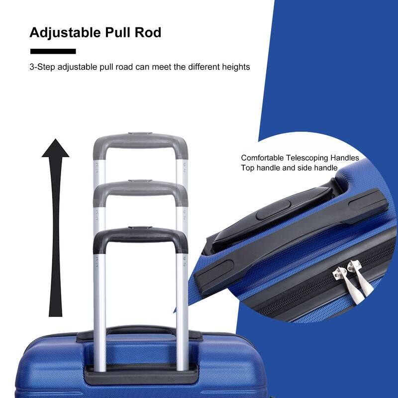 3 Piece PC Expandable Luggage Sets, Modern Lightweight Durable Suitcase with TSA Lock, Two Hooks and Spinner Wheels