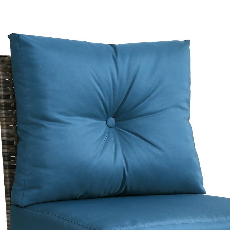 5-Person Outdoor Wicker Patio Conversation Sets with Table and Cushion