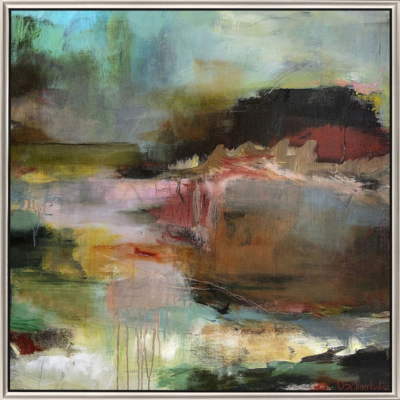 Overflow - Giclee on Canvas - 42 X 42 X 3 - Plastic - Silver