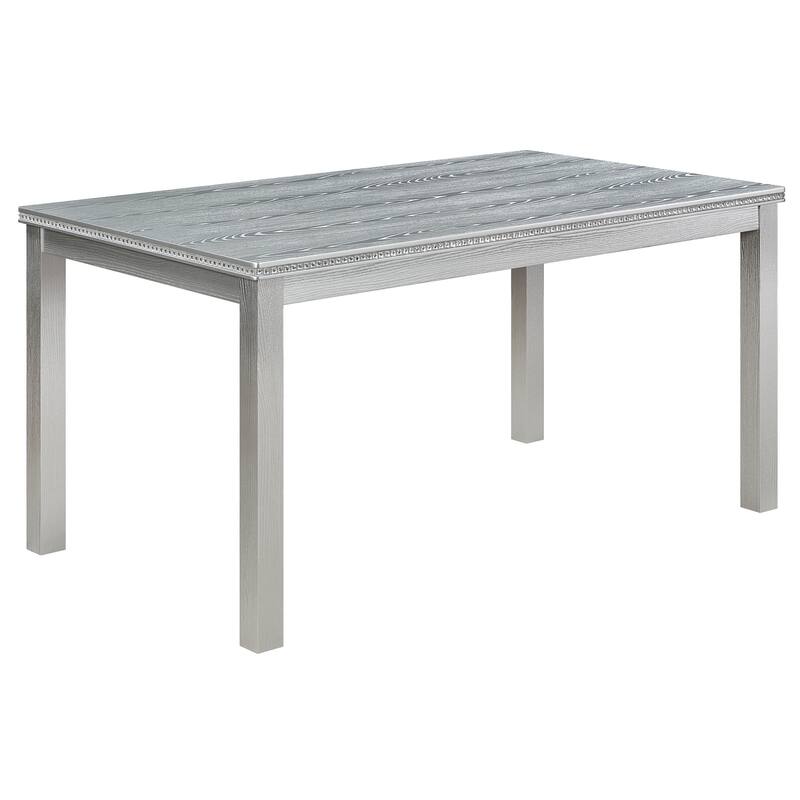 GDFStudio - Hamilton 6-Piece Classic Rectangular Crystal Wooden Dining Table Set with 4 Upholstered Chairs and 1 Bench