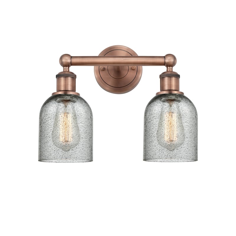 Innovations Lighting 616-2W-12-14 Caledonia Vanity Caledonia 2 Light - Antique Copper / Charcoal