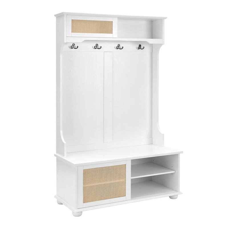 40W Hall Tree and Shoe Bench with Doors