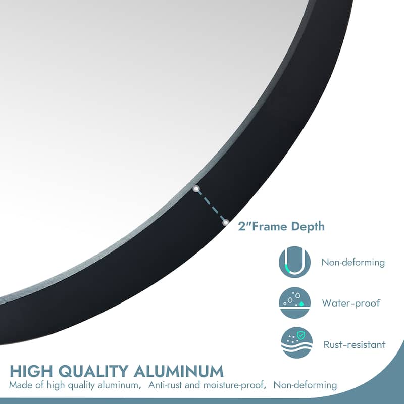 Miajadas Oval Aluminum Framed Wall Mount Mirror