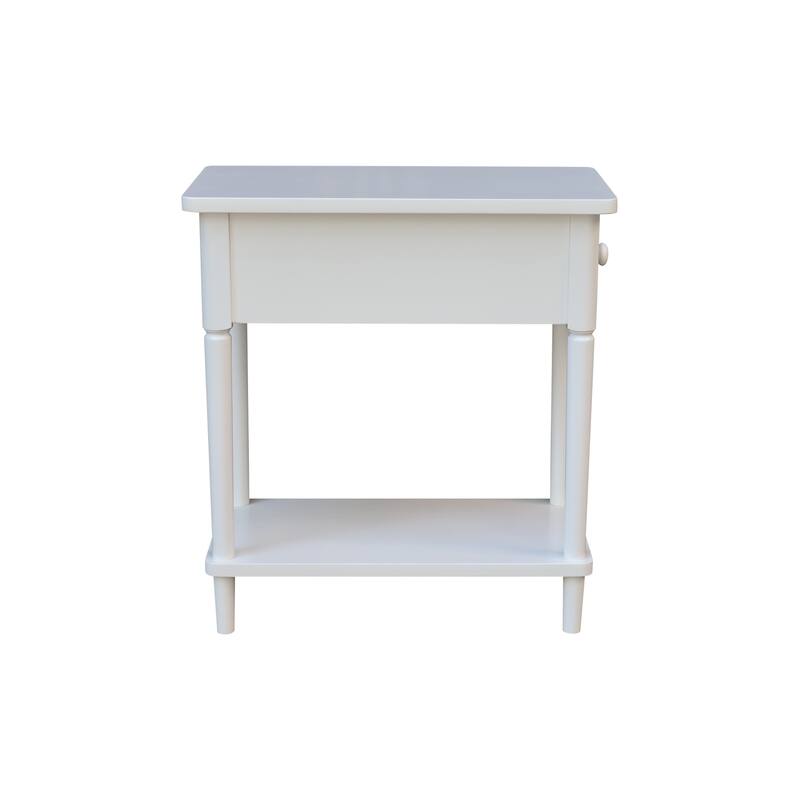 Narrow Solid Wood Side Table with Drawer