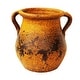 preview thumbnail 1 of 8, Earthen Ware Terracotta Vessel/Planter, 2 colors available 8"x6.75" - Tulip Pumpkin yellow