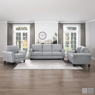 Fremont & Park Diboli Chenille 3-Piece Living Room Set - Wood Finish Exposed Feet