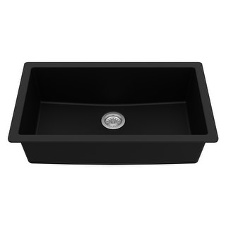 HIGOLD Double Equal Bowl Quartz Kitchen Sink in Black