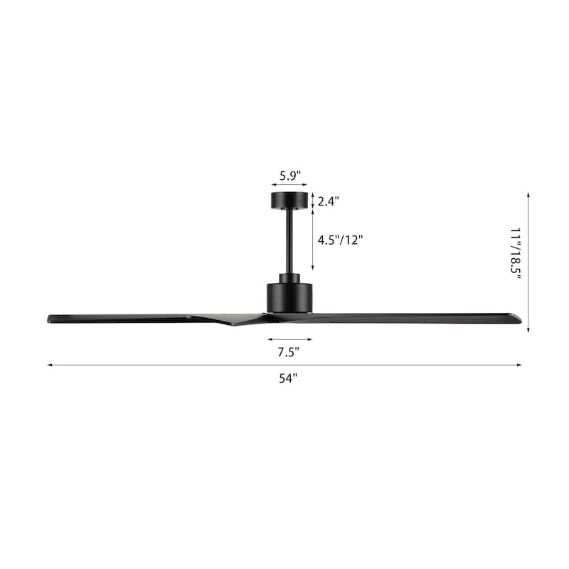 WINGBO 54 Inch DC Motor Indoor Ceiling Fan without Lights