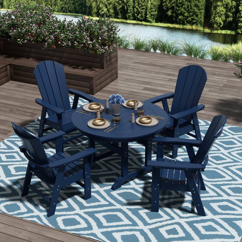 Polytrends Laguna Casual Upright Adirondack Chair (Set of 2)