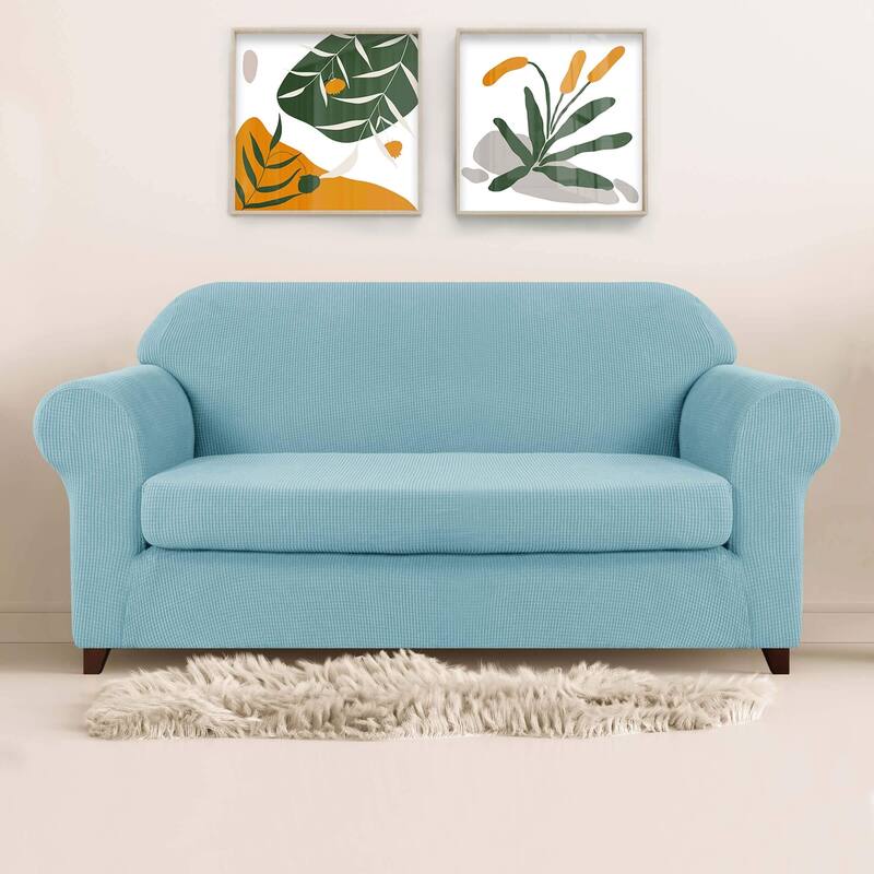 Subrtex 2 Piece Sofa Slipcover Stretch Spandex Furniture Protector - Steel Blue