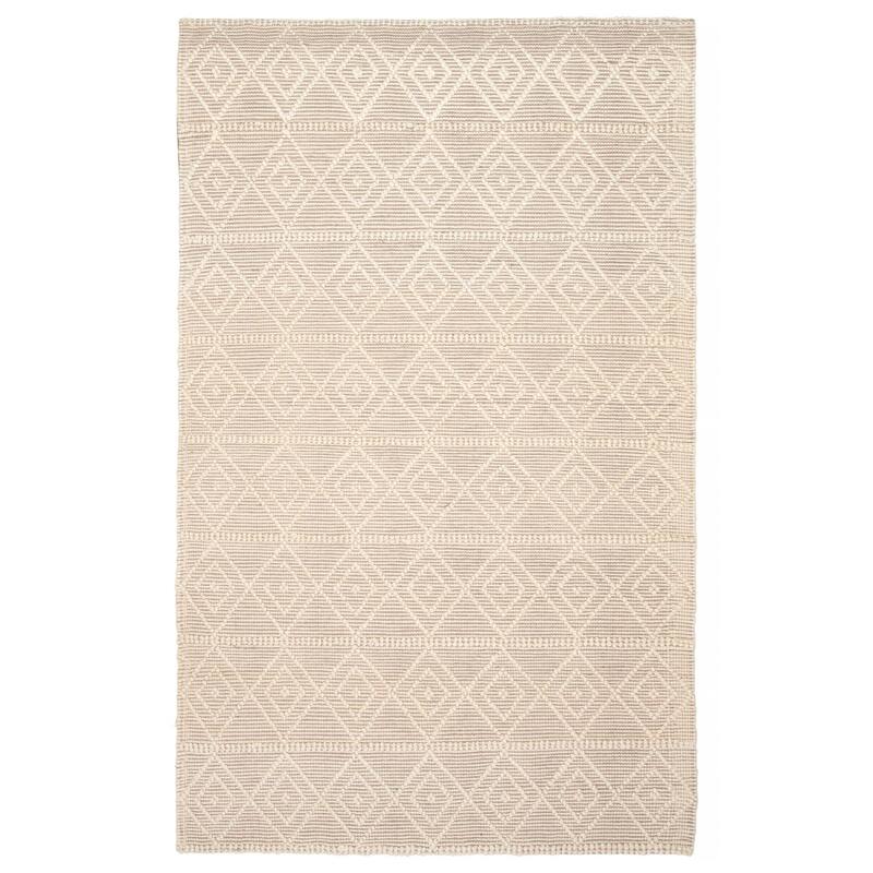 ECARPETGALLERY Braid weave Sienna Cream Wool Rug - 5'0 x 8'0 - Cream - 5'0 x 8'0