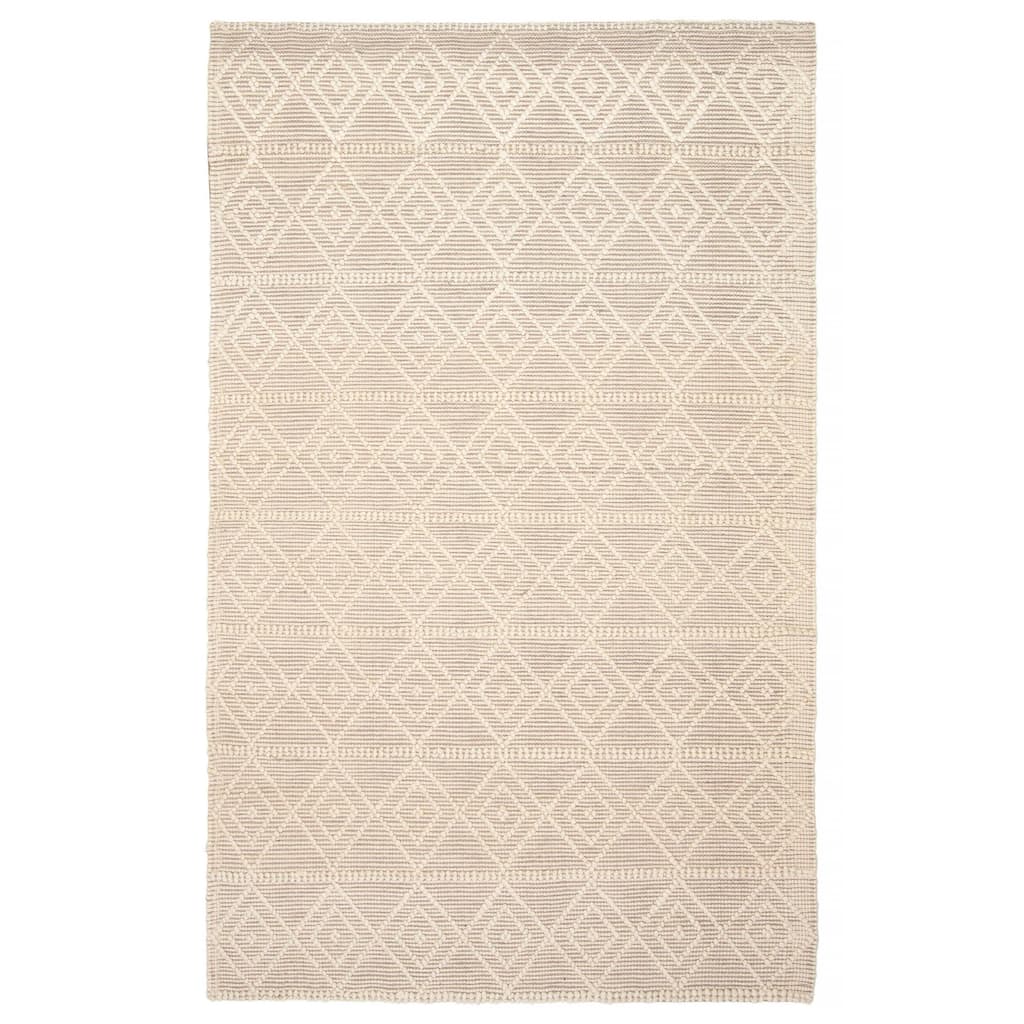 ECARPETGALLERY Braid weave Sienna Cream Wool Rug - 5'0 x 8'0