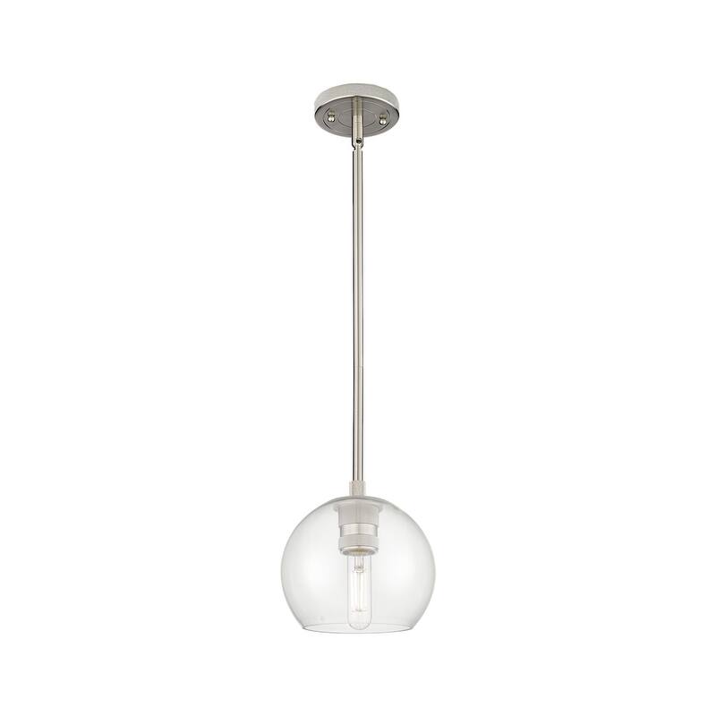 Innovations Lighting 434-1S-6-6 Crown Point Pendant Crown Point 6" - Satin Nickel / Clear