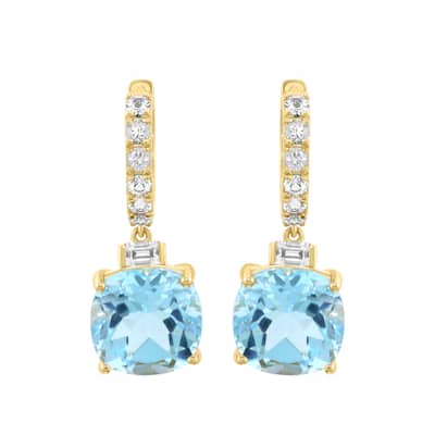 EFFY 14K Yellow Gold ,Sky Blue Topaz,White Sapphire Earrings