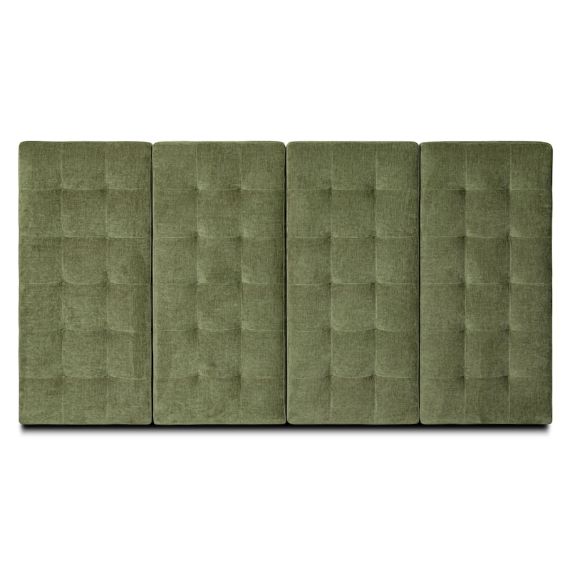 Poly & Bark Napa Fabric Headboard in Distressed Green Velvet - King