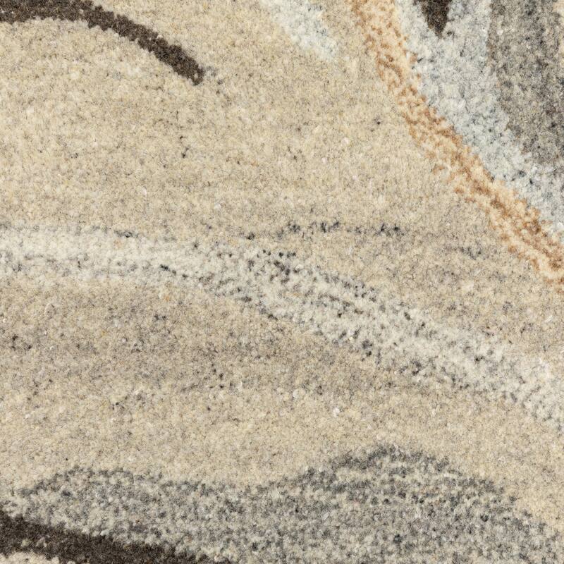Style Haven Alana Abstract Waves Hand-made Natural Colored Wool Area Rug