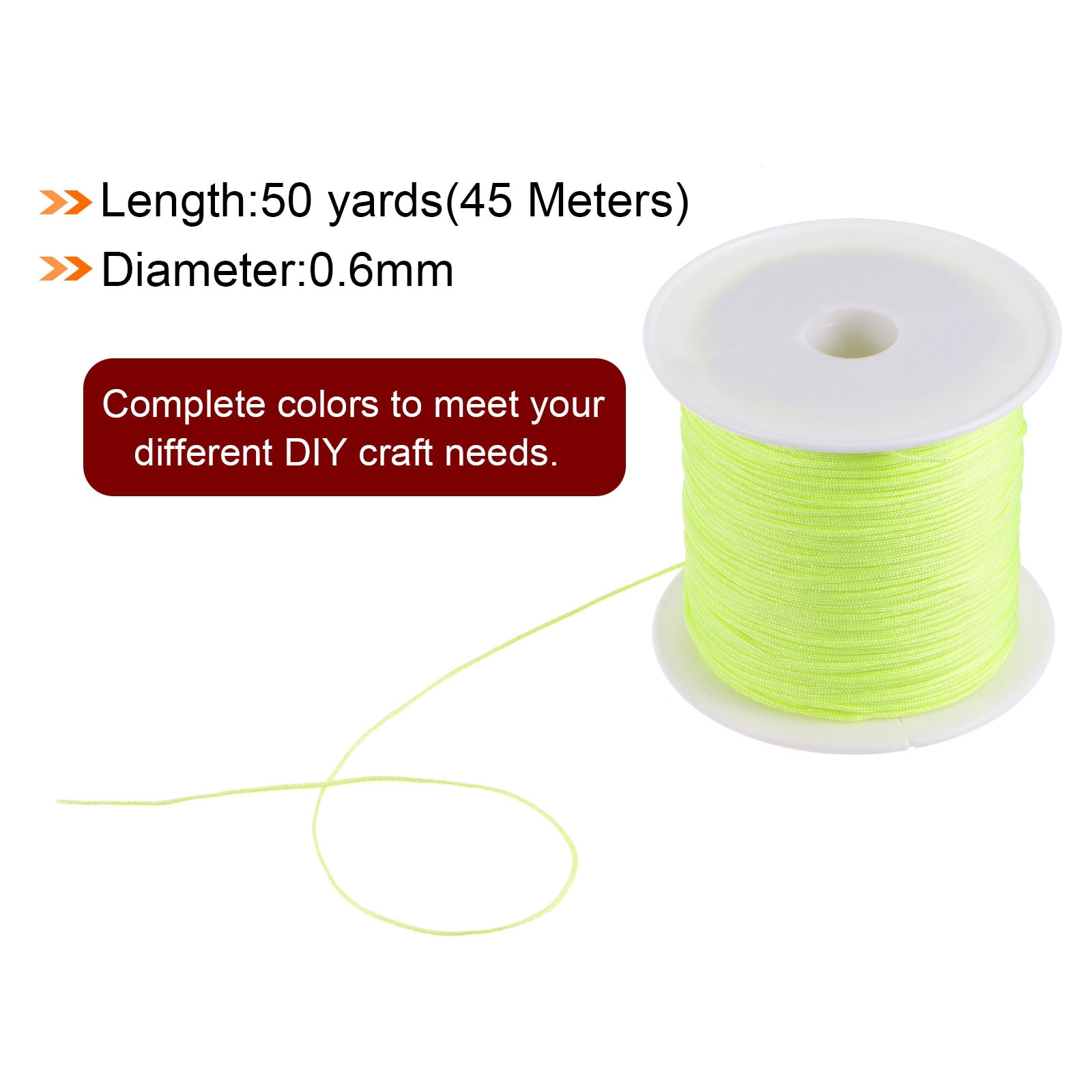 Nylon Beading Thread Knotting Cord 0.6mm 50yard Satin String