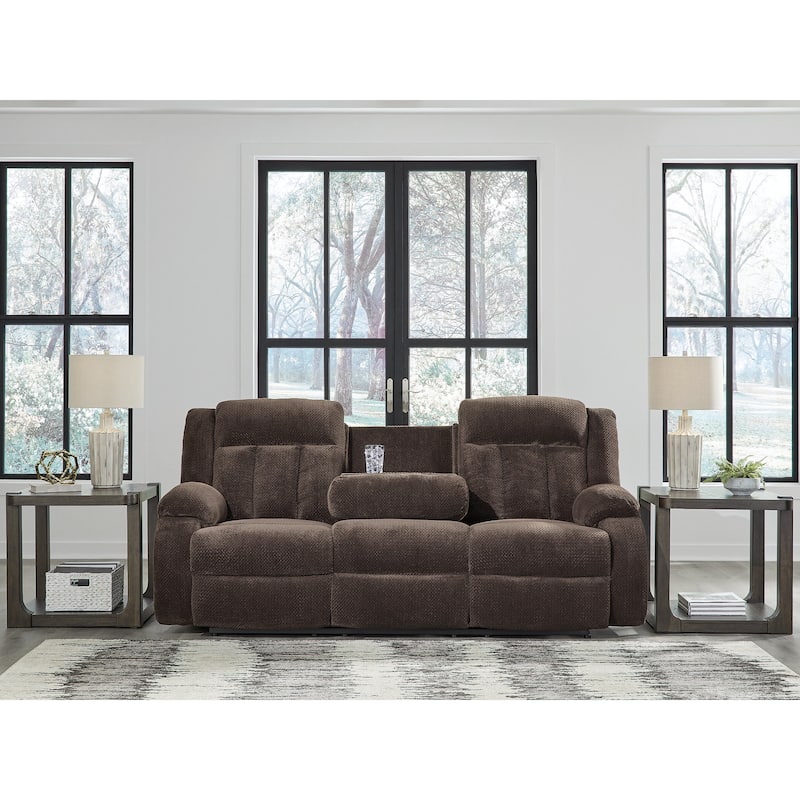 Signature Design by Ashley Free Wake Power Reclining Sofa with Drop Down Table - 85"W x 40"D x 40"H
