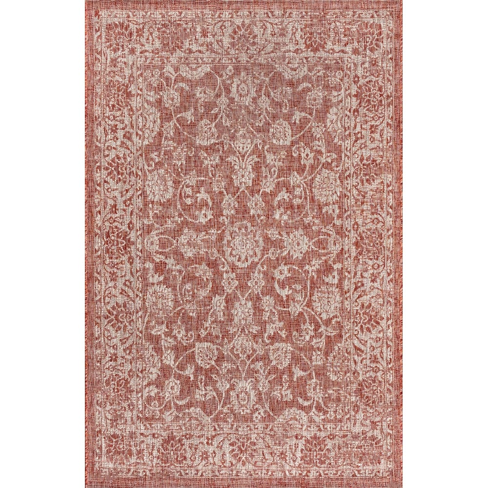 JONATHAN Y Sinjuri Bohemian Textured Weave Floral Indoor/Outdoor Area Rug