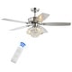 preview thumbnail 4 of 12, JONATHAN Y Moravia 48" 3-Light Glam Crystal Drum LED Ceiling Fan With Remote, Chrome
