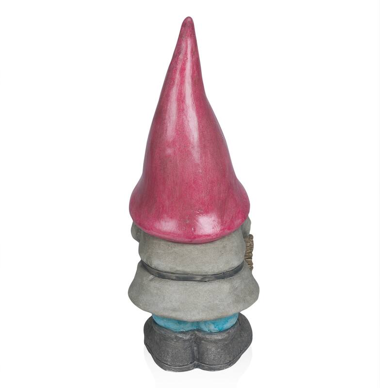 Gnome with Red Hat Holding "Welcome" Sign