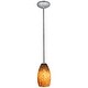preview thumbnail 2 of 3, Access Lighting Champagne - Glass Pendant - 1-Light Pendant - Rod - Brown Stone Glass Shade - Replaceable LED