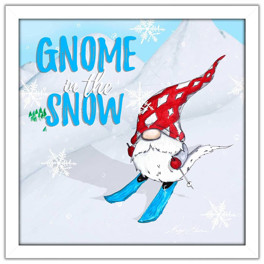 "Ski Gnomes I (Square)" Print on Acrylic