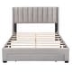 preview thumbnail 27 of 30, Full Size Storage Bed Velvet Upholstered Platform Bed with a Big Drawer
