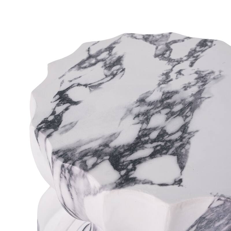 Christopher Knight Home - Modern Outdoor Lightweight Concrete Accent Side Table with Fluted Sculptural Hourglass Design