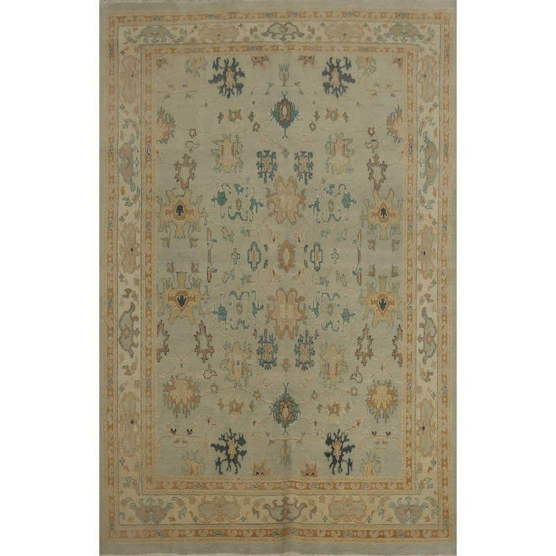 Hand Knotted Oriental 100% Wool Carpet Traditional Floral Greys & Charcoal Ziegler Area Rug - 8' 1'' X 6' 0''