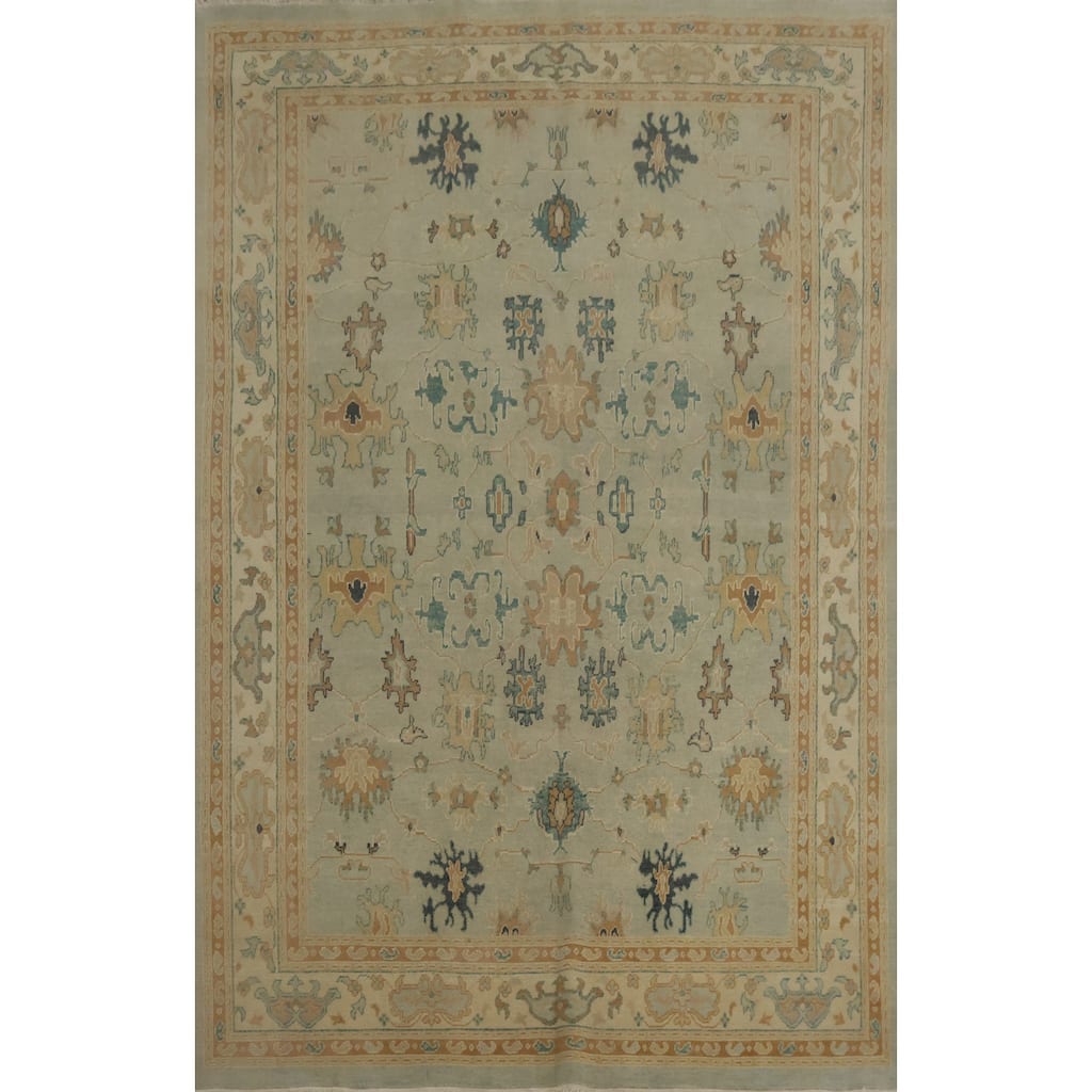 Hand Knotted Oriental 100% Wool Carpet Traditional Floral Greys & Charcoal Ziegler Area Rug - 8' 1'' X 6' 0''