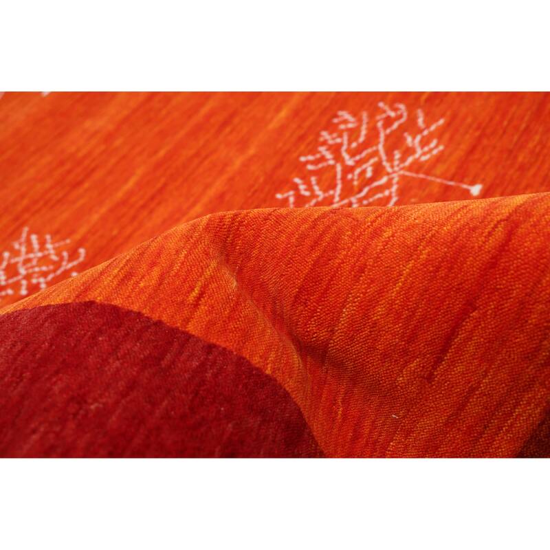 ECARPETGALLERY Hand Loomed Kashkuli Gabbeh Light Red Wool Rug - 5'7 x 8'0