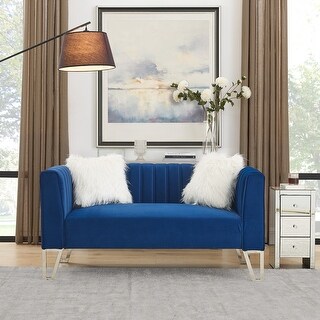 59.5" Velvet Loveseat with Faux Diamonds and Pillows. - Bed Bath ...