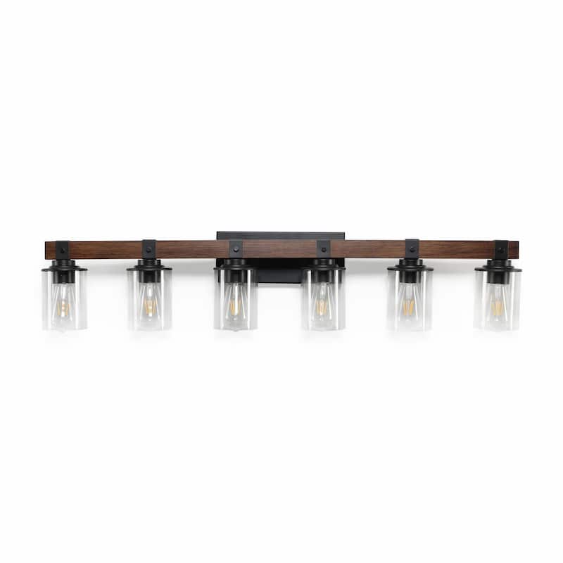Rustic Farmhouse Bathroom Vanity Light Fixture with 3/4/5/6 Lights
