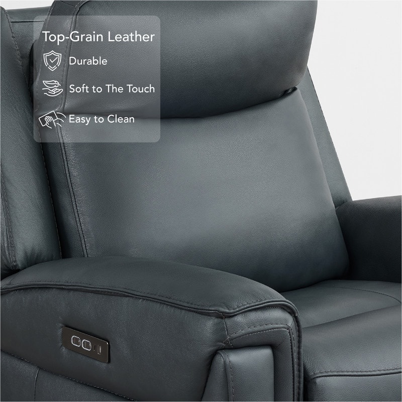 Spruce & Spring Dual Motors Genuine Leather Zero Gravity Recliner with Power Headrest